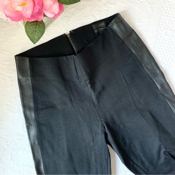 J Crew Leather Stripe Pixie Pant Black - Picture 5 of 15